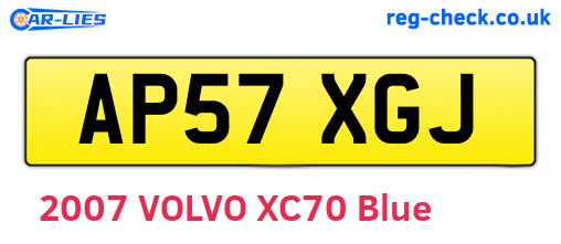 AP57XGJ are the vehicle registration plates.