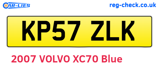 KP57ZLK are the vehicle registration plates.