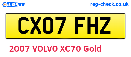 CX07FHZ are the vehicle registration plates.
