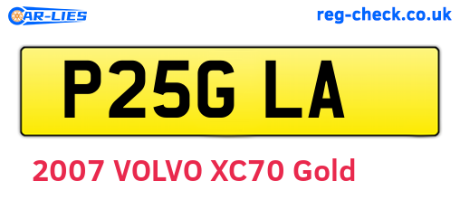 P25GLA are the vehicle registration plates.