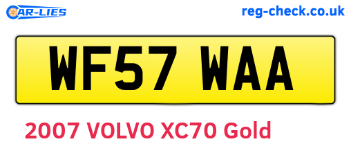 WF57WAA are the vehicle registration plates.