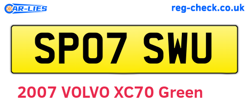 SP07SWU are the vehicle registration plates.