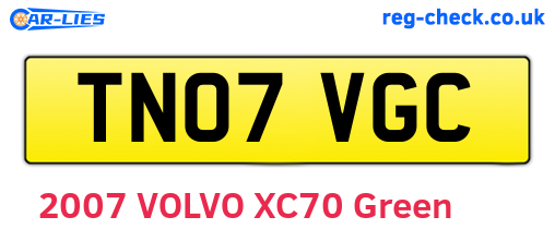 TN07VGC are the vehicle registration plates.