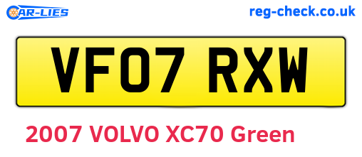 VF07RXW are the vehicle registration plates.