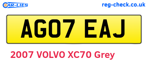 AG07EAJ are the vehicle registration plates.