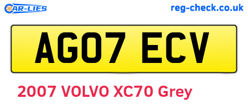 AG07ECV are the vehicle registration plates.