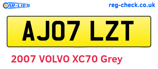 AJ07LZT are the vehicle registration plates.