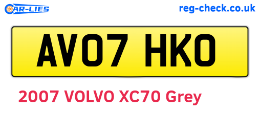 AV07HKO are the vehicle registration plates.