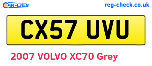 CX57UVU are the vehicle registration plates.