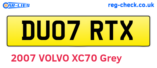 DU07RTX are the vehicle registration plates.