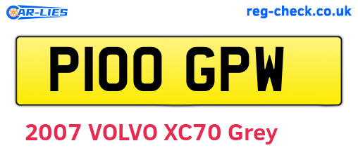 P100GPW are the vehicle registration plates.