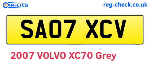 SA07XCV are the vehicle registration plates.