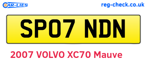 SP07NDN are the vehicle registration plates.