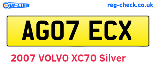AG07ECX are the vehicle registration plates.