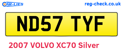 ND57TYF are the vehicle registration plates.