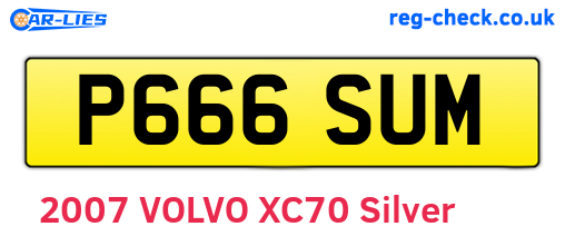 P666SUM are the vehicle registration plates.