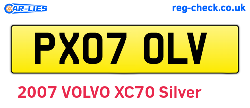 PX07OLV are the vehicle registration plates.