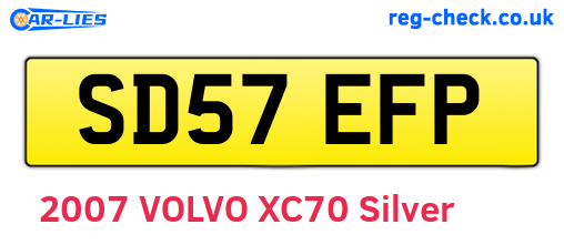 SD57EFP are the vehicle registration plates.
