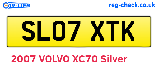 SL07XTK are the vehicle registration plates.
