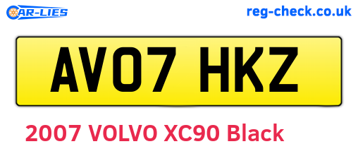 AV07HKZ are the vehicle registration plates.