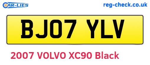 BJ07YLV are the vehicle registration plates.