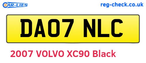 DA07NLC are the vehicle registration plates.