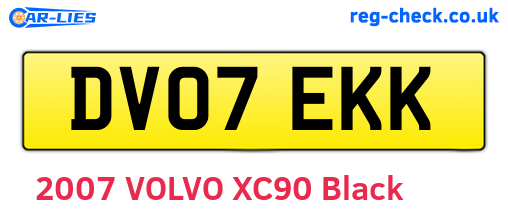 DV07EKK are the vehicle registration plates.