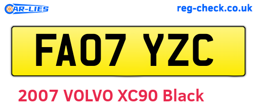 FA07YZC are the vehicle registration plates.