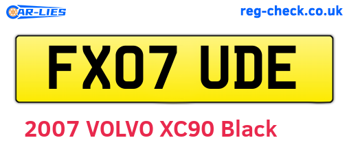 FX07UDE are the vehicle registration plates.