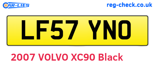 LF57YNO are the vehicle registration plates.