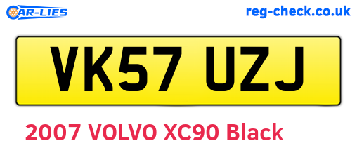 VK57UZJ are the vehicle registration plates.