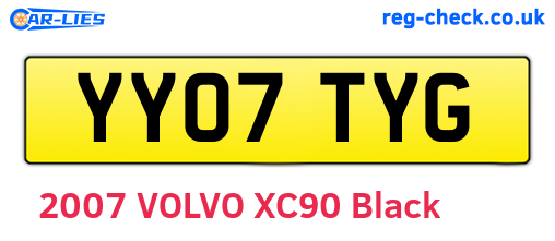 YY07TYG are the vehicle registration plates.