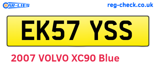 EK57YSS are the vehicle registration plates.