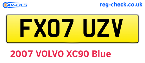 FX07UZV are the vehicle registration plates.