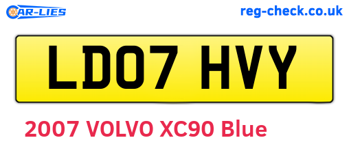 LD07HVY are the vehicle registration plates.