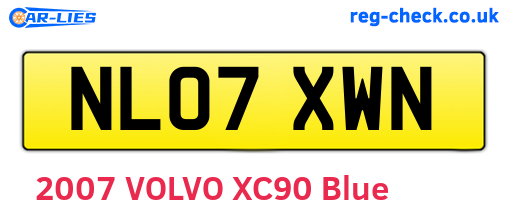 NL07XWN are the vehicle registration plates.