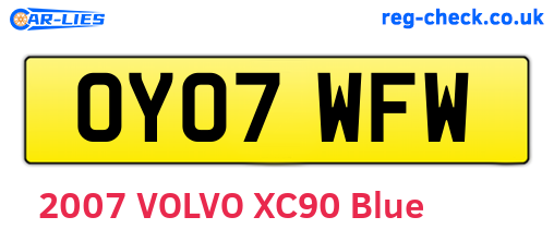 OY07WFW are the vehicle registration plates.