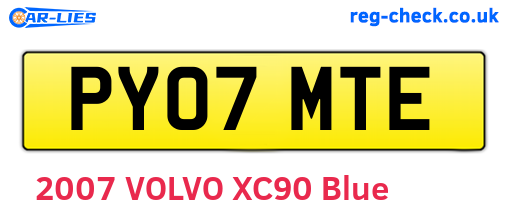 PY07MTE are the vehicle registration plates.