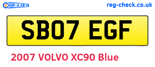 SB07EGF are the vehicle registration plates.