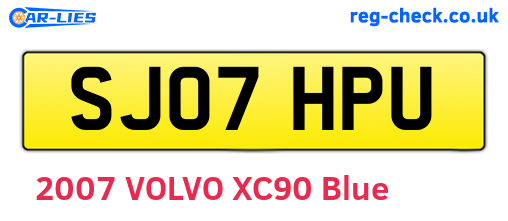 SJ07HPU are the vehicle registration plates.