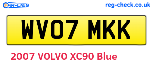 WV07MKK are the vehicle registration plates.