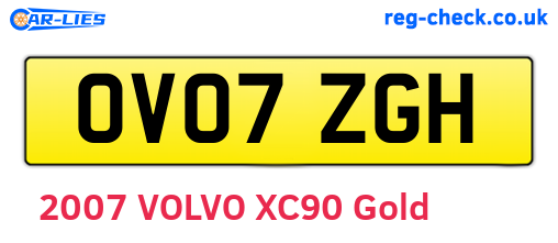 OV07ZGH are the vehicle registration plates.