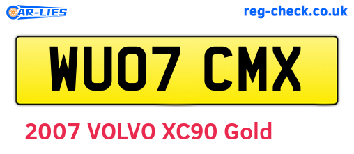 WU07CMX are the vehicle registration plates.