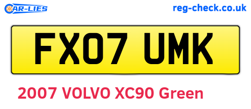 FX07UMK are the vehicle registration plates.