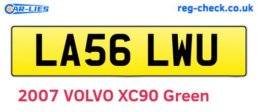 LA56LWU are the vehicle registration plates.
