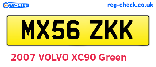 MX56ZKK are the vehicle registration plates.