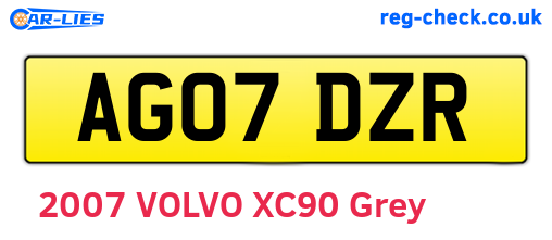 AG07DZR are the vehicle registration plates.