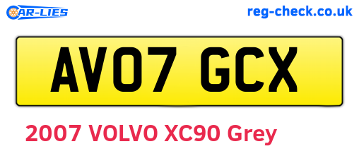 AV07GCX are the vehicle registration plates.