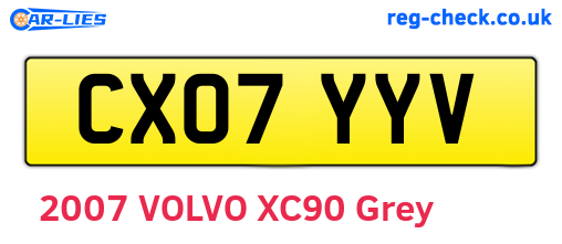 CX07YYV are the vehicle registration plates.