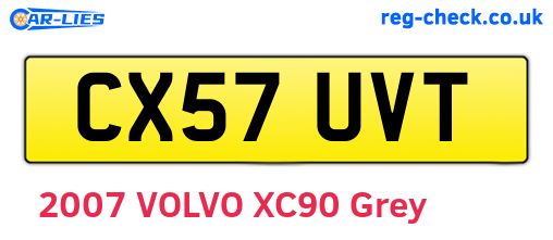 CX57UVT are the vehicle registration plates.